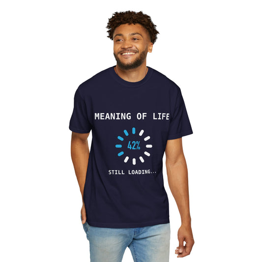 Meaning of Life Still Loading T-shirt | Meaning of Life - Still Loading | Model 4 Front View | FRONT MODEL | True Navy